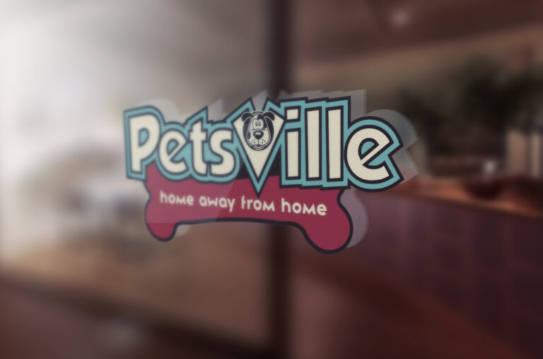 Petsville logo on window